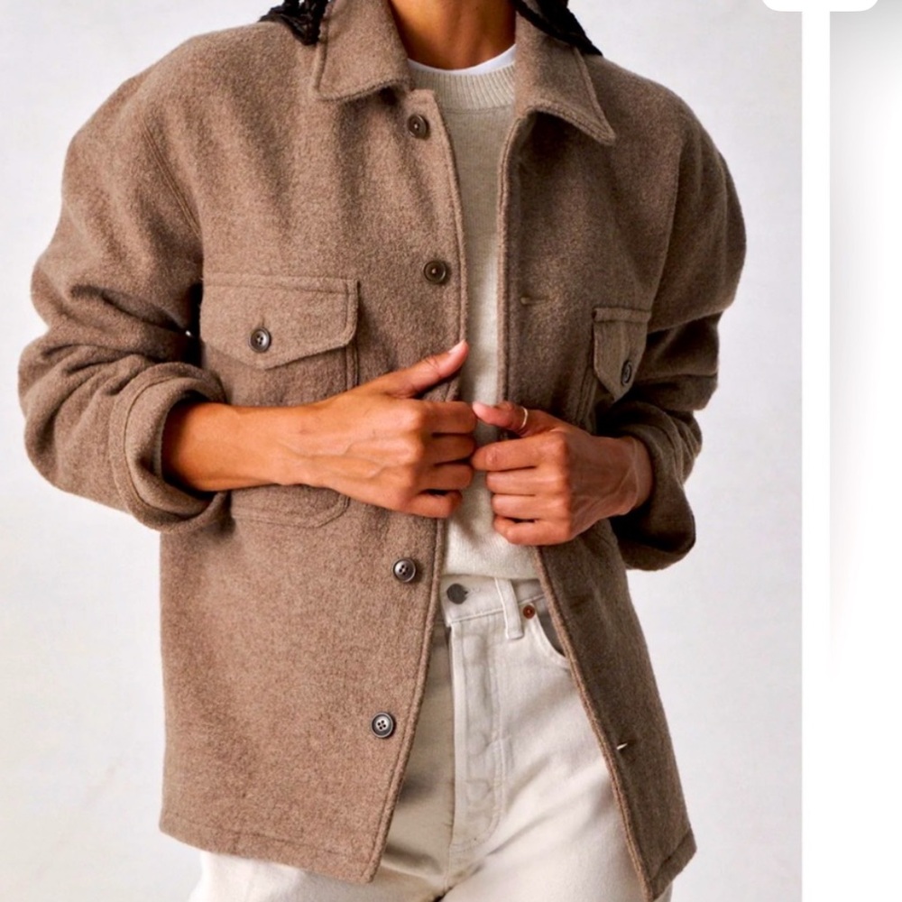 Buck mason felted field shirt marled deep khaki